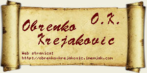 Obrenko Krejaković vizit kartica